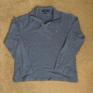 Ralph Lauren Men's Heather Blue Quarter-Zip Pullover